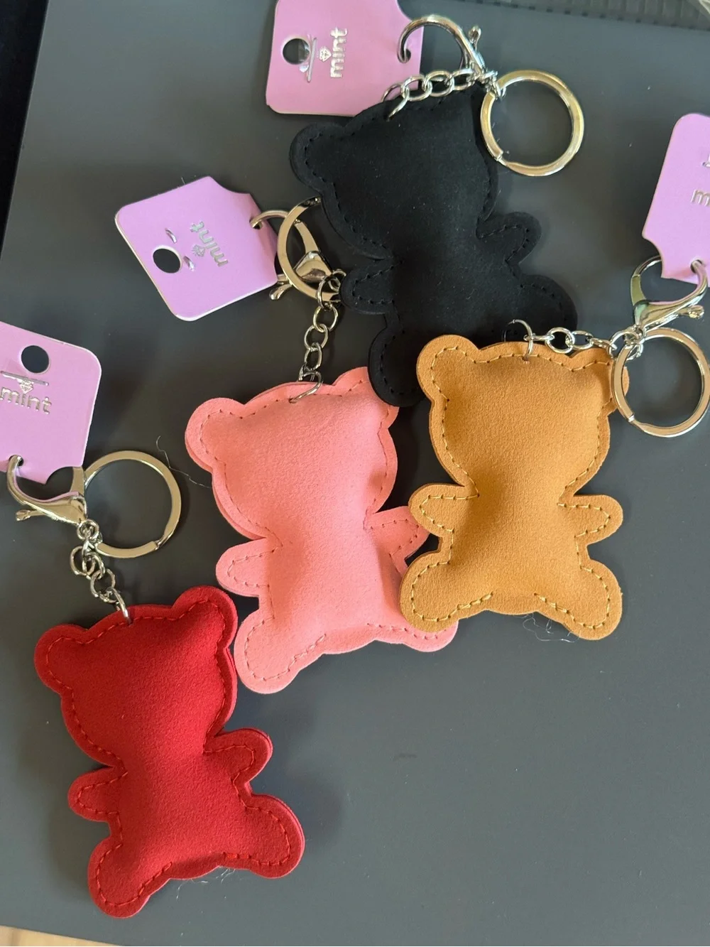 Mint Rhinestone Teddy Bear Keychain Bag Charm NWT Pink